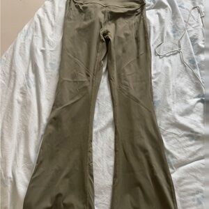 Olive Green Flared Yoga Pants